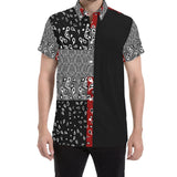 VAQUERO Black/MAROON SHORT SLEEVE SHIRT 'CUT & SEW MADE TO ORDER' - ENE TRENDS