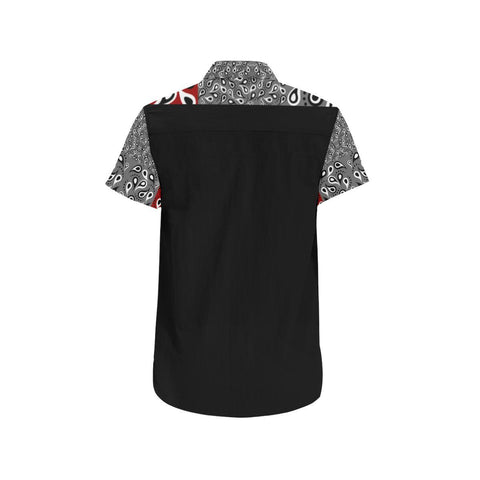 VAQUERO Black/MAROON SHORT SLEEVE SHIRT 'CUT & SEW MADE TO ORDER' - ENE TRENDS