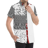 Vaquero White MAROON SHORT SLEEVE SHIRT 'CUT & SEW MADE TO ORDER' - ENE TRENDS