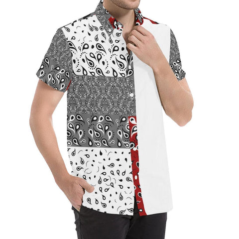 Vaquero White MAROON SHORT SLEEVE SHIRT 'CUT & SEW MADE TO ORDER' - ENE TRENDS