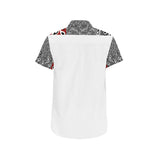 Vaquero White MAROON SHORT SLEEVE SHIRT 'CUT & SEW MADE TO ORDER' - ENE TRENDS